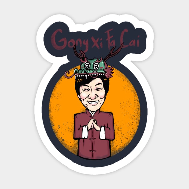 Jackie chines new year Sticker by Paundra